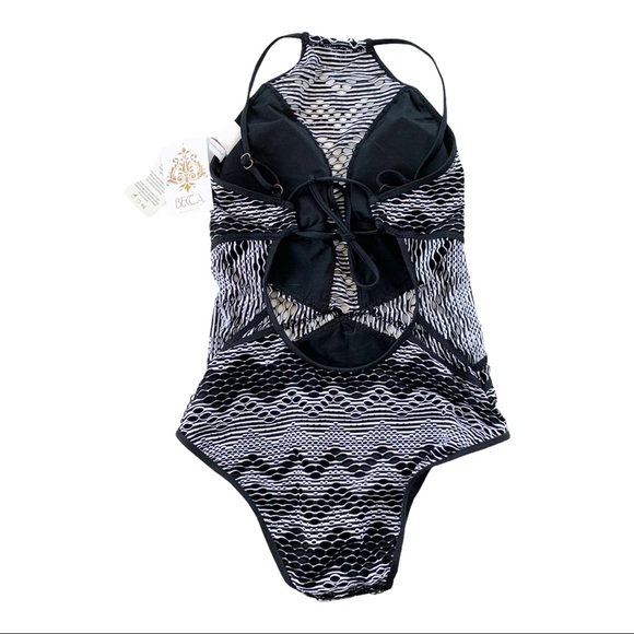 BECCA Aurora High Neck Crochet Lace Swimsuit S NWT - Picture 6 of 13